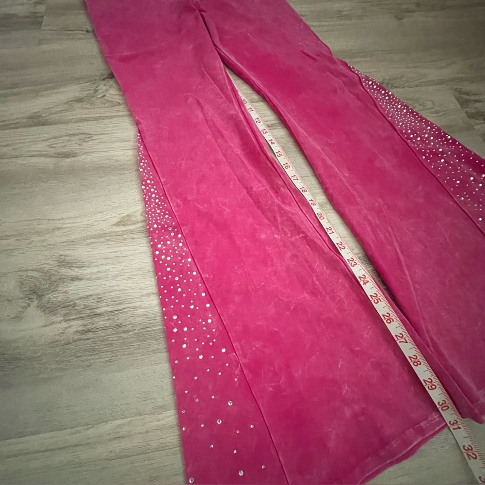 FESTIVE BOHO SPARKLING BLING HIGHWAIST FLARE LEG LEGGINGS GYPSY WITCH - Picture 2 of 13